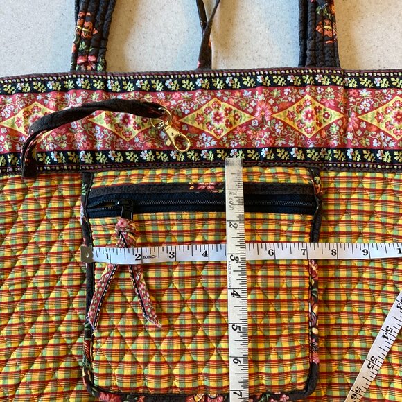 Vera Bradley Large Tote Brown Chocolat Vintage EUC - Picture 9 of 16